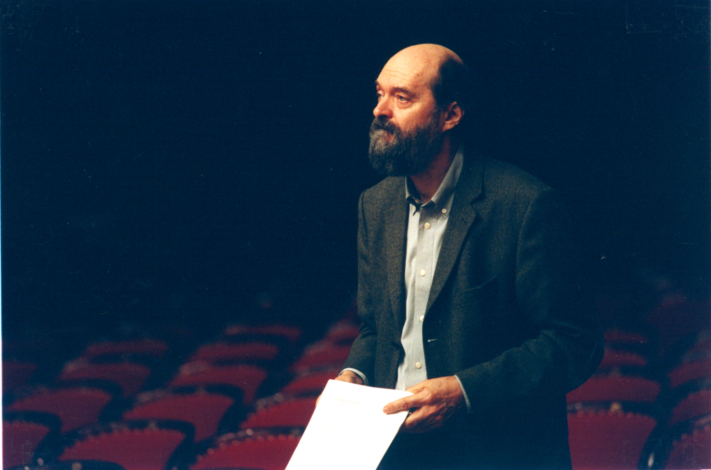 Warsaw Autumn 2002, Arvo Pärt during a rehearsal at the National Philharmonic Hall, photo by Jan Rolke