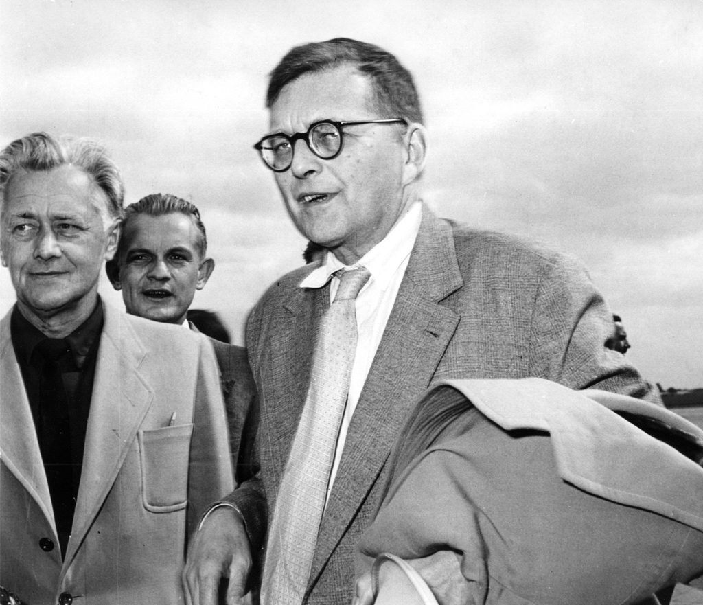 Dmitri Shostakovich at the airport (1959), photo by CAF