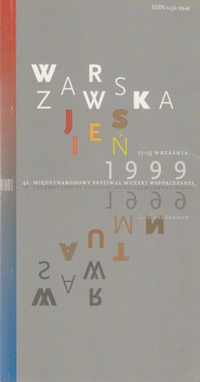 42. MFMW ,,Warszawska Jesień”, 17-25.IX.1999, projekt okładki Martin Majoor