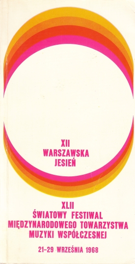 12. MFMW ,,Warszawska Jesień”, 21-29.IX.1968, projekt okładki Waldemar Świerzy