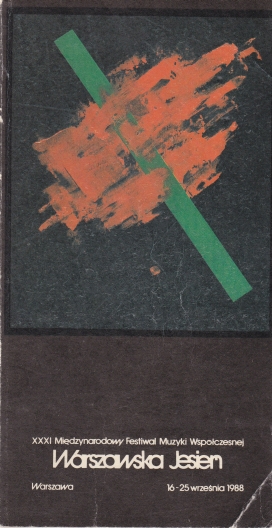 31st IFCM 'Warsaw Autumn', 16-25.IX.1988, cover design Marian Jankowski