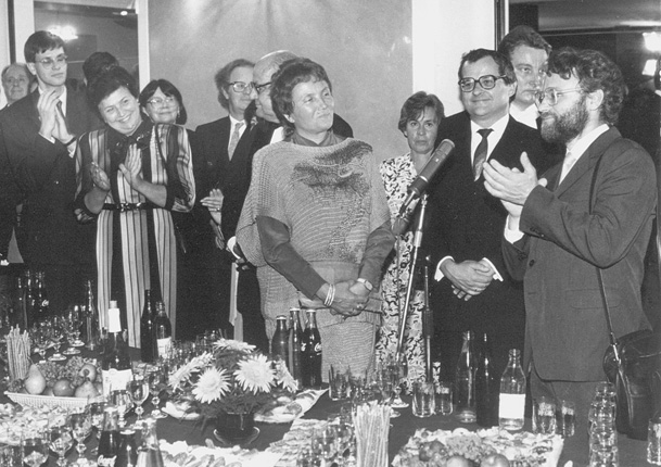 Minister Izabella Cywińska otwiera Festiwal w 1989 (po prawej Andrzej Chodkowski i Krzysztof Baculewski), fot. Włodzimierz Echeński