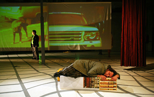 Warsaw Autumn 2006, The performance of Sergei Nevsky's opera Die Zerstörung von Moskau ist keine Lösung as part of the Kommander Kobayashi series, photo by Jan Rolke