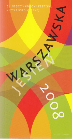 51. MFMW ,,Warszawska Jesień”, 19-27.IX.2008, projekt okładki Martin Majoor