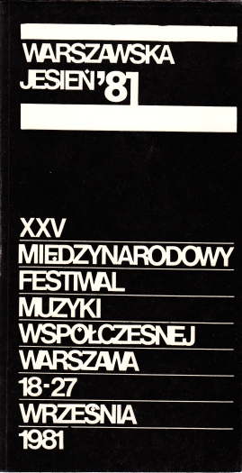 25. MFMW ,,Warszawska Jesień”, 18-27.IX.1981, projekt okładki Hubert Hilscher