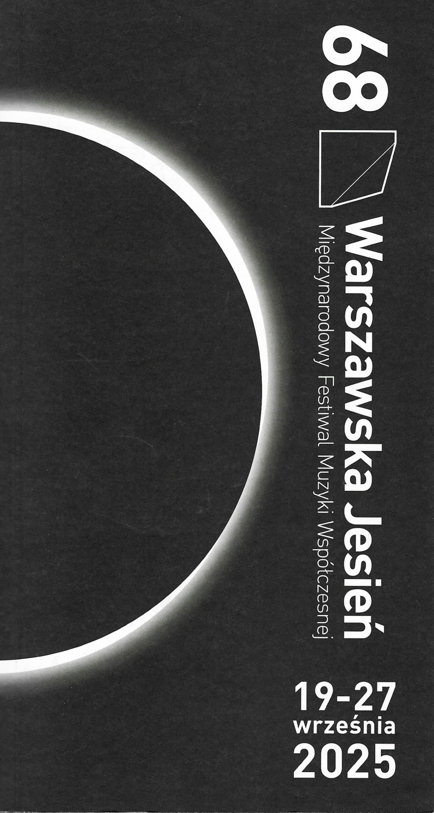 68. MFMW ,,Warszawska Jesień”, 19-27.IX.2025, projekt okładki Adam Dudek